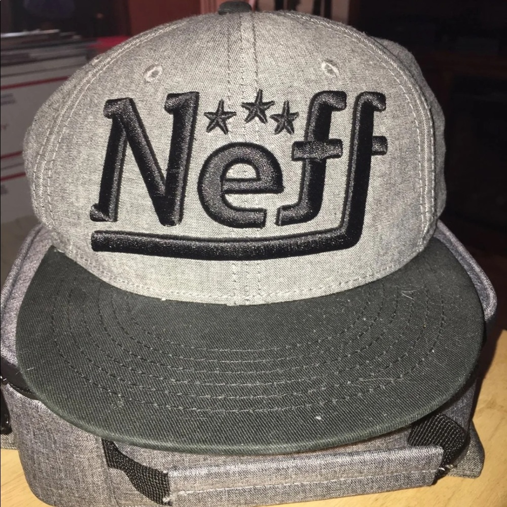 Neff hat gray and black snapback